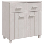 vidaXL HAMAR Solid Wood Highboard, Wooden Sideboard with Storage in White, 2 Doors and 2 Drawers, 31.1"x15.7"x31.5"