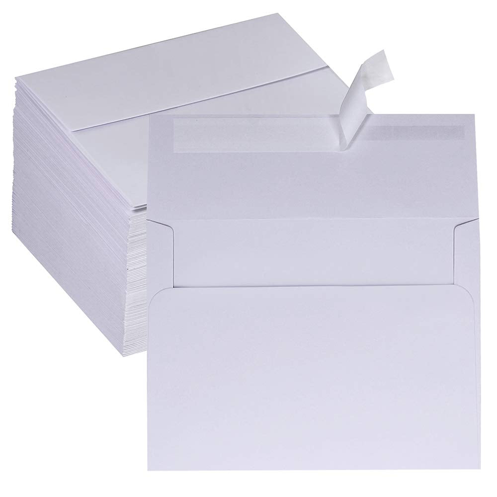 Supla 150 Pcs Bulk A6 Invitation Envelopes In White Peel & Seal Self-Seal 4 3/4 X 6 1/2 Envelopes 95Lbs. Paper Stock For Wedding
