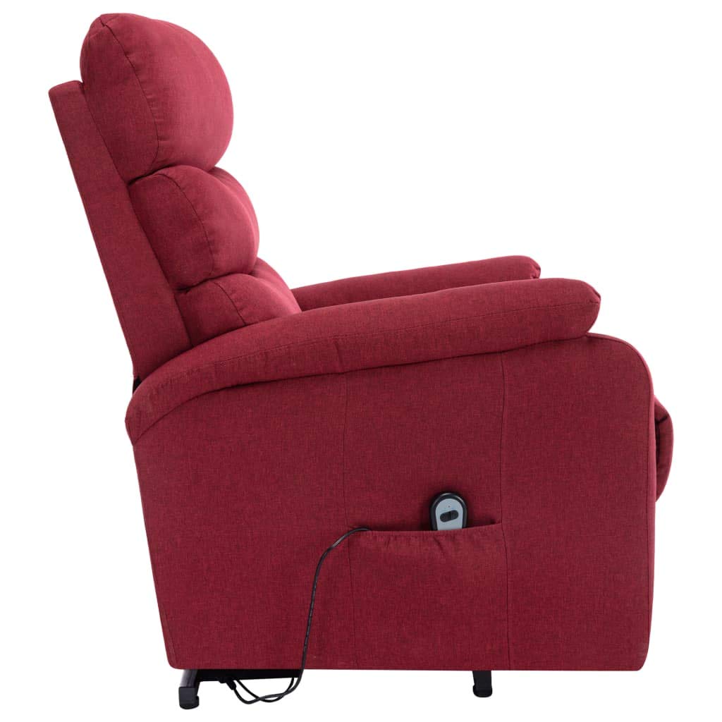 vidaXL Power Lift Recliner with Massage Function, Adjustable Backrest and Footrest, Easy Assembly, Durable Fabric Upholstery, Perfect for Elderly or Mobility Issues, Wine Red