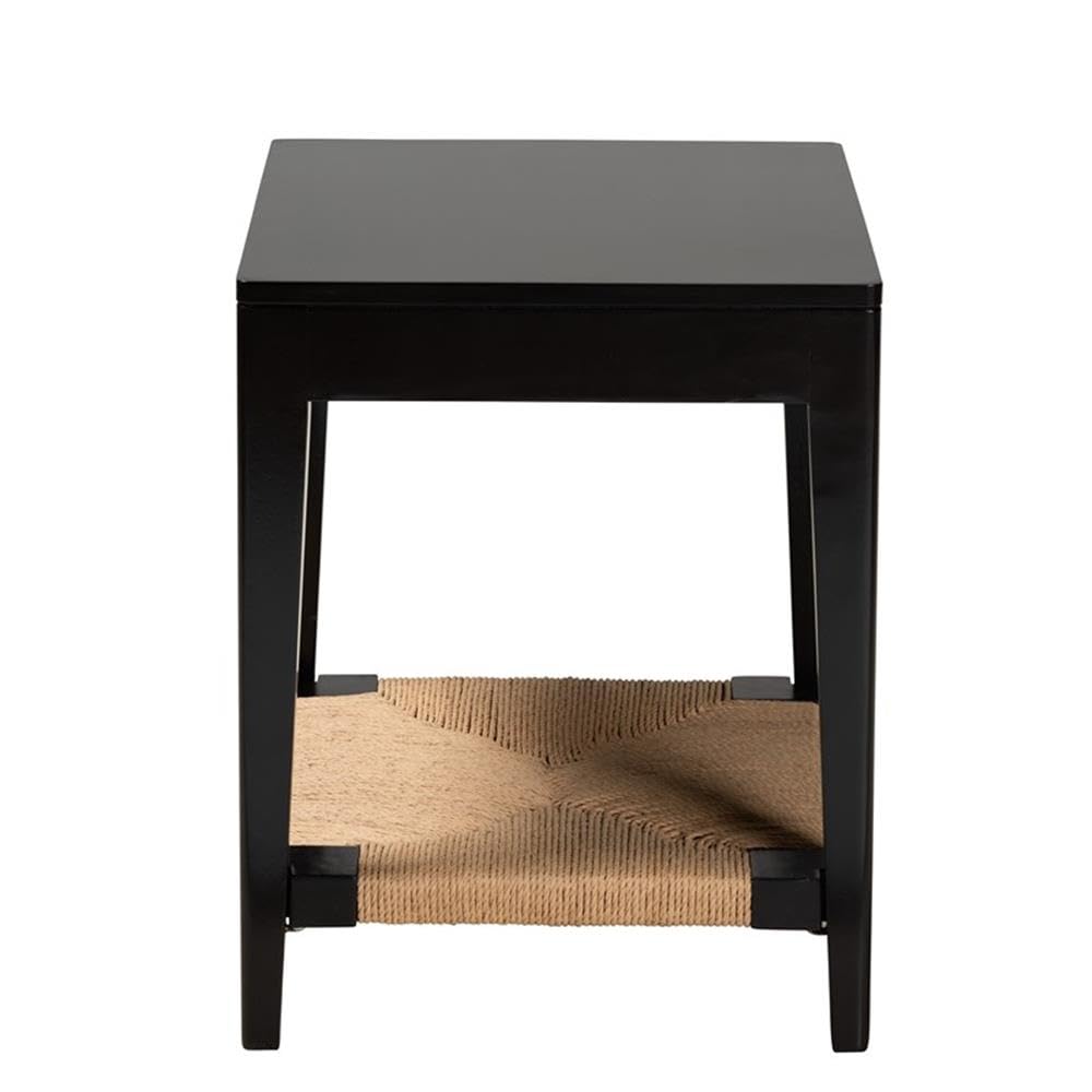Baxton Studio Freya Modern Bohemian Black Finished Bayur Wood End Table Black/bayur Wood