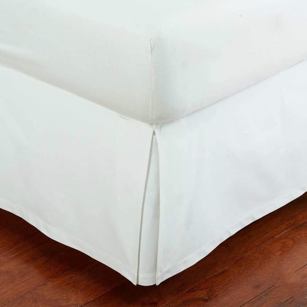 Full Size Luxury Tailored Bed Skirt 14'' Drop Pleated Styling Dust Ruffled Solid White New