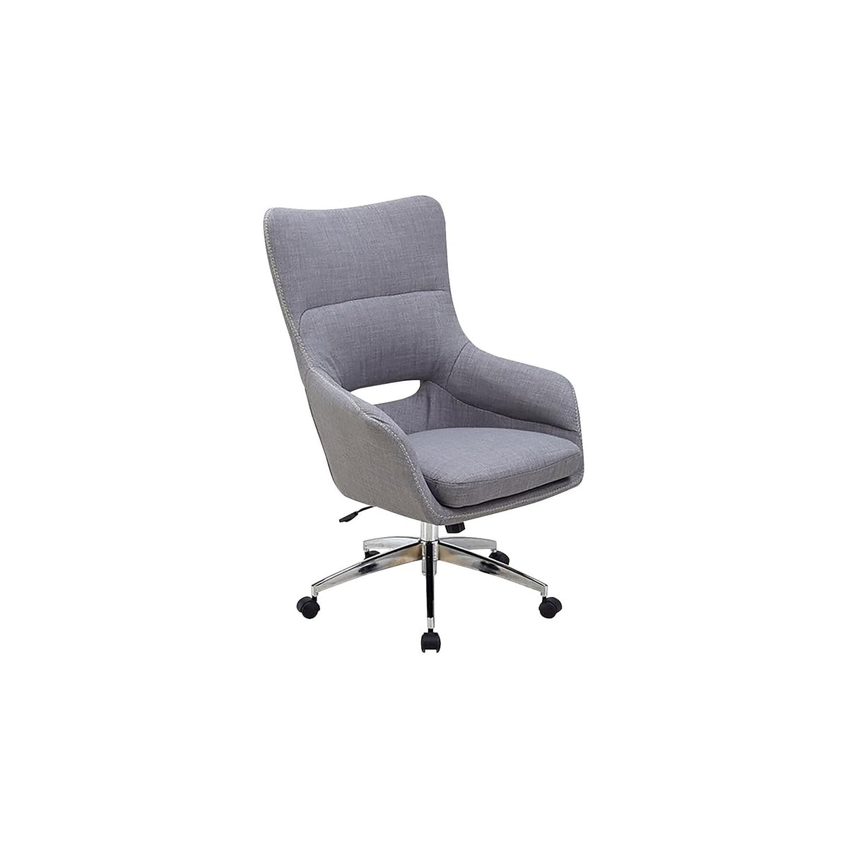 Hanover Carlton Wingback Office Chair In Gray With Adjustable Gas Lift Seat And Caster Wheels, Hoc0012