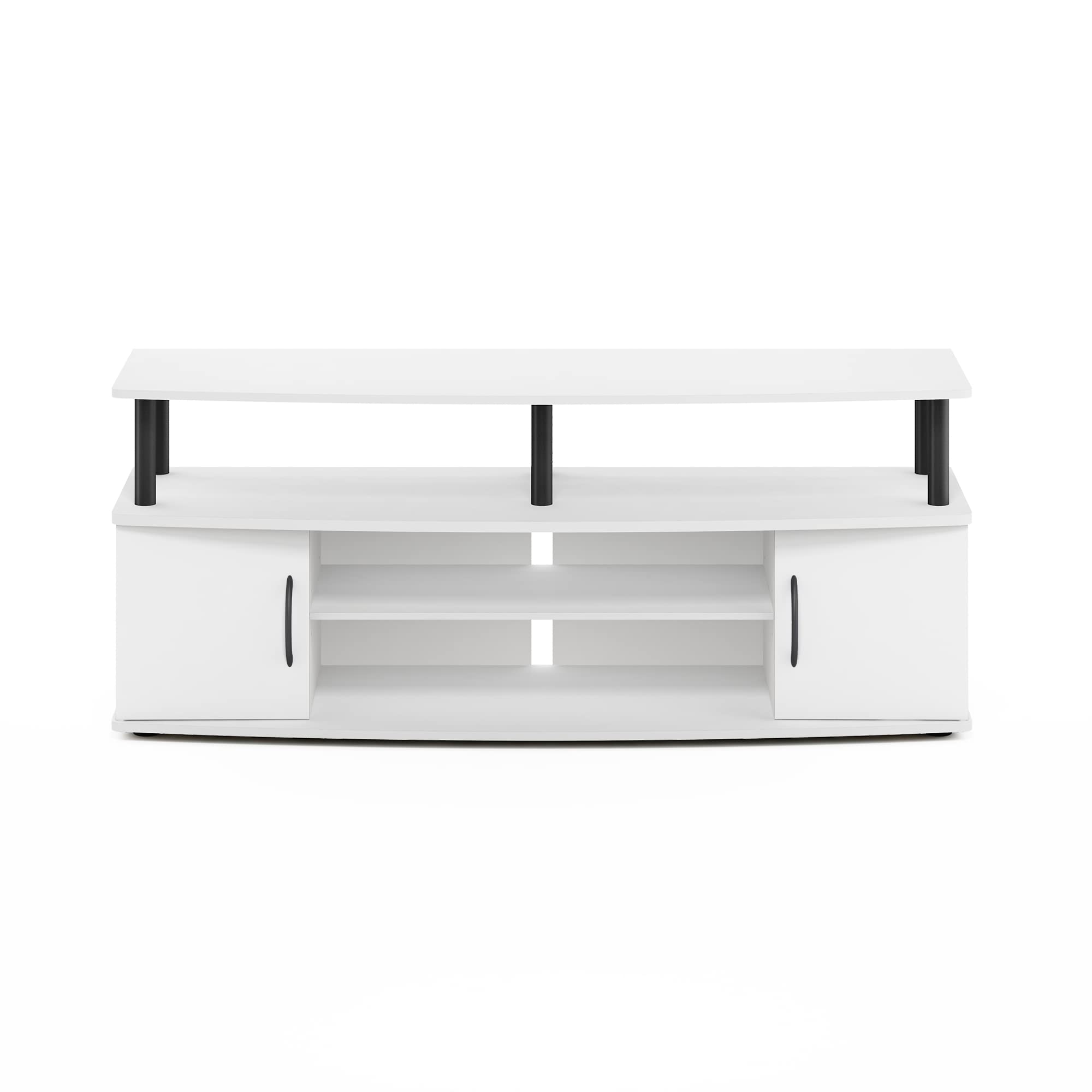 Furinno Jaya Entertainment Center Stand Unit/TV Desk for up to 55 inch, White/Black