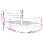 vidaXL Metal Single Bed Frame - Black Steel with Headboard/Footboard, Breathable Support Slats, Under-Bed Storage | 39.4"x78.7" Dimensions
