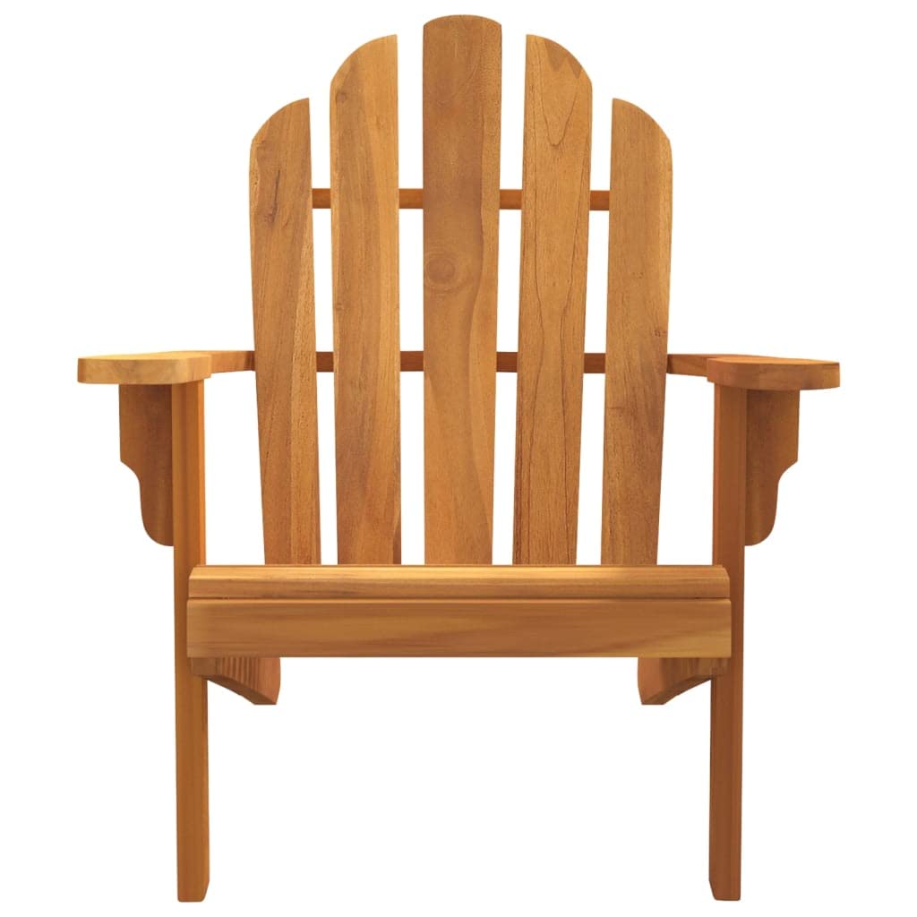 vidaXL Patio Adirondack Chair - Comfortable Outdoor Seating with Solid Teak Wood and High Backrest, Ideal for Garden, Backyard, Lawn, Deck, and Poolside - 31.1"x37.4"x36.2" Dimensions