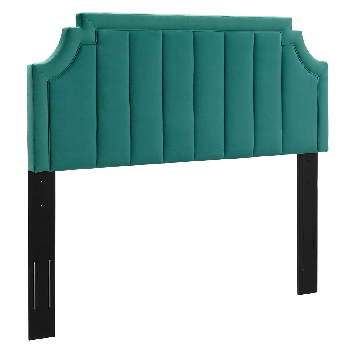 Modway Alyona Channel Tufted Performance Velvet Headboard, Full/Queen, Teal