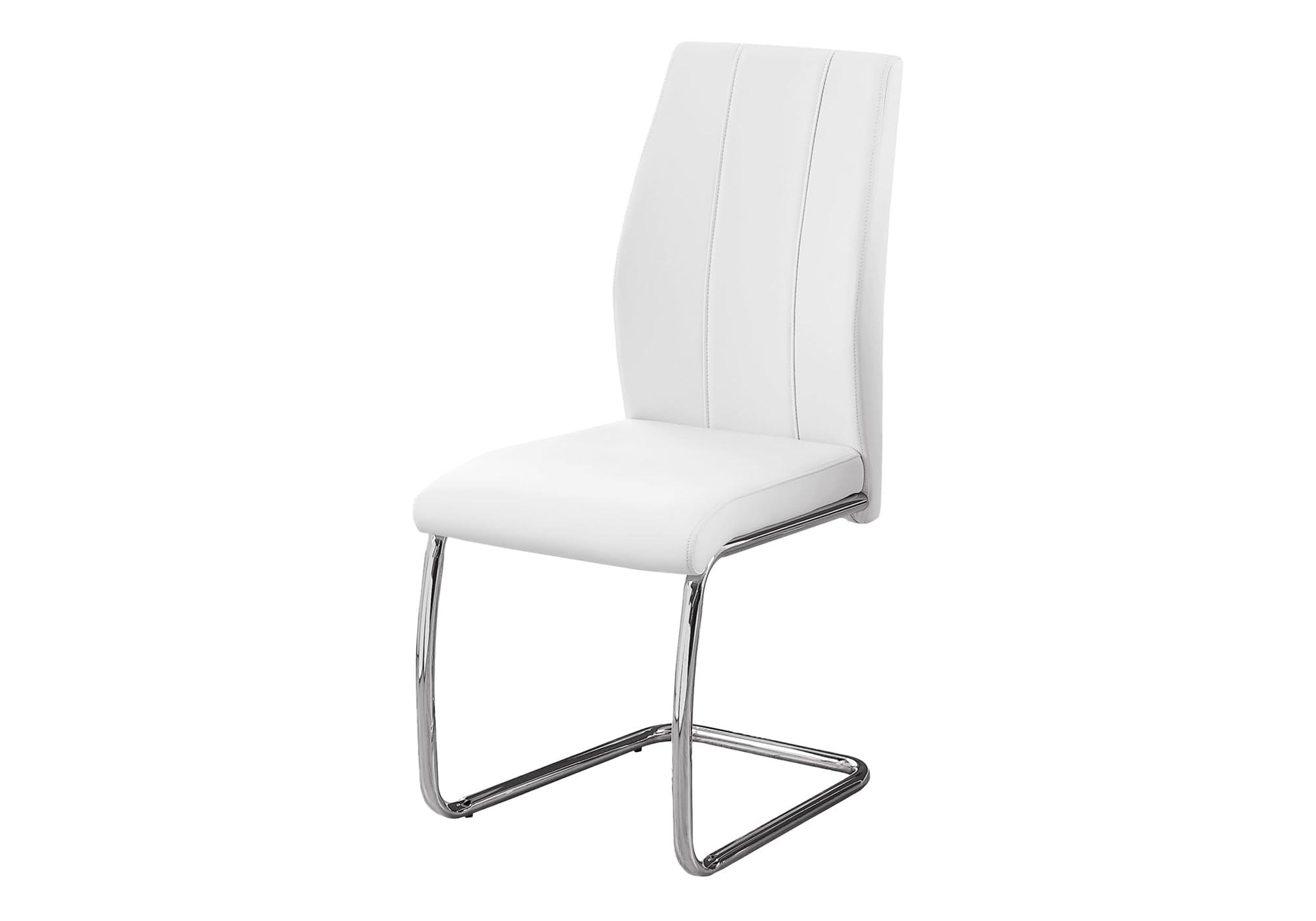 Monarch Specialties 2 Piece Dining Chair-2Pcs/ 39&quot; H/White Leather-Look/Chrome, 17.25&quot; L X 20.25&quot; D X 38.75&quot; H