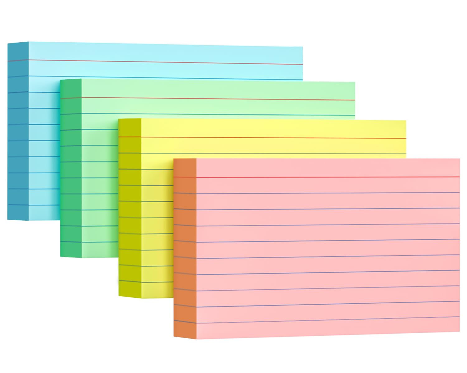 Yizuun Colored Index Cards 4X6, 160 Pack, Ruled Index Cards, Flash Cards For Studying, Heavy Note Cards For Office, Home And Sch