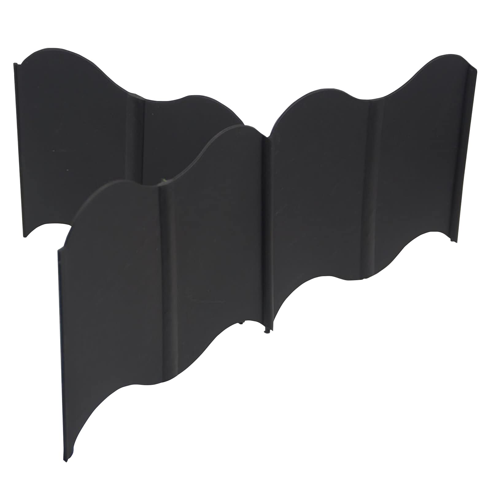 Orgrimmar 40Pcs Interlocking Landscaping Edging Kit, Plastic No-Dig Pound-In Garden Edge(6.1    X 5.3   ) - Black
