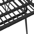 vidaXL Rattan Dining Chairs 2 Pcs - Black Patio Chairs with Armrest, Steel Frame PE Rattan, 22x25.2x31.5in - Garden, Balcony, and Patio Seating