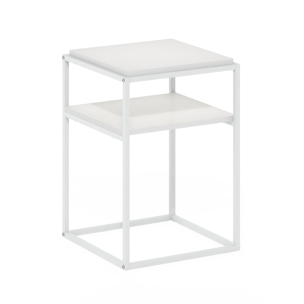 Furinno Moretti Modern Lifestyle Stackable Shelf, 2-Tier, Solid White/White
