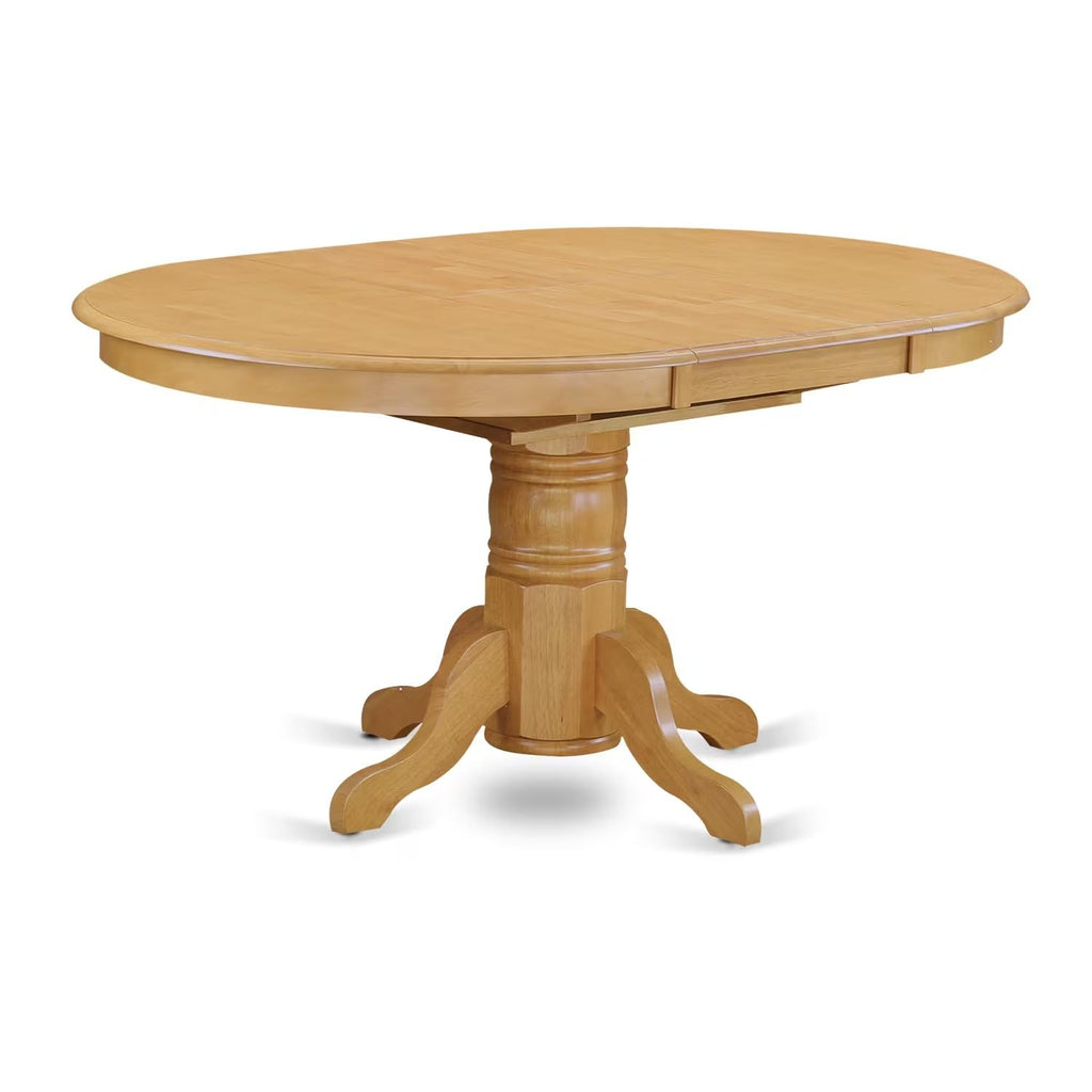East West Furniture AVVA5-OAK-C Avon 5 Piece Modern Set Includes an Oval Wooden Table with Butterfly Leaf and 4 Linen Fabric Kitchen Dining Chairs, Oak