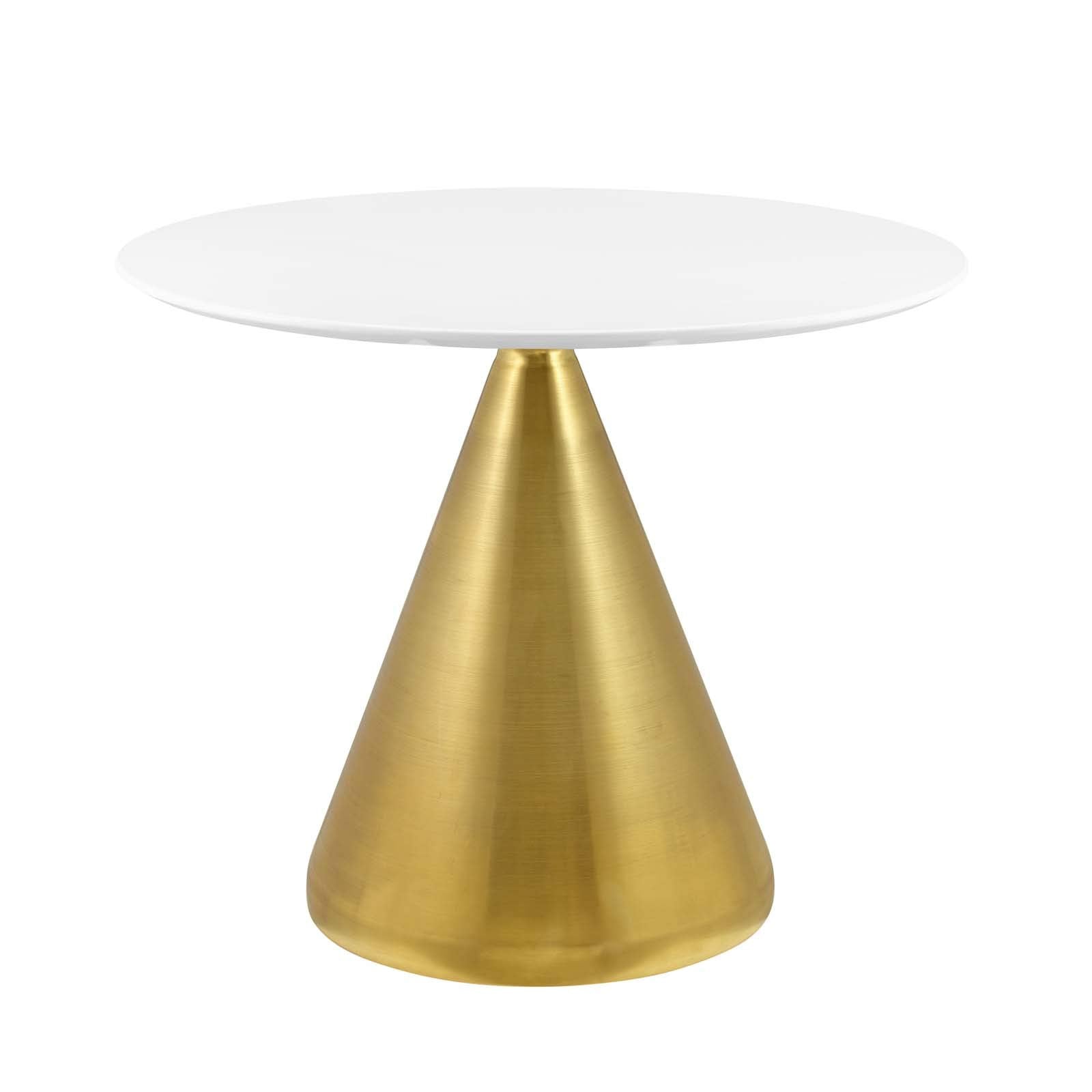 Modway Tupelo Round 36&quot; Dining Table in Gold White