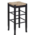 Boraam Square Rush Backless Kitchen Bar Stool  Black Brushed
