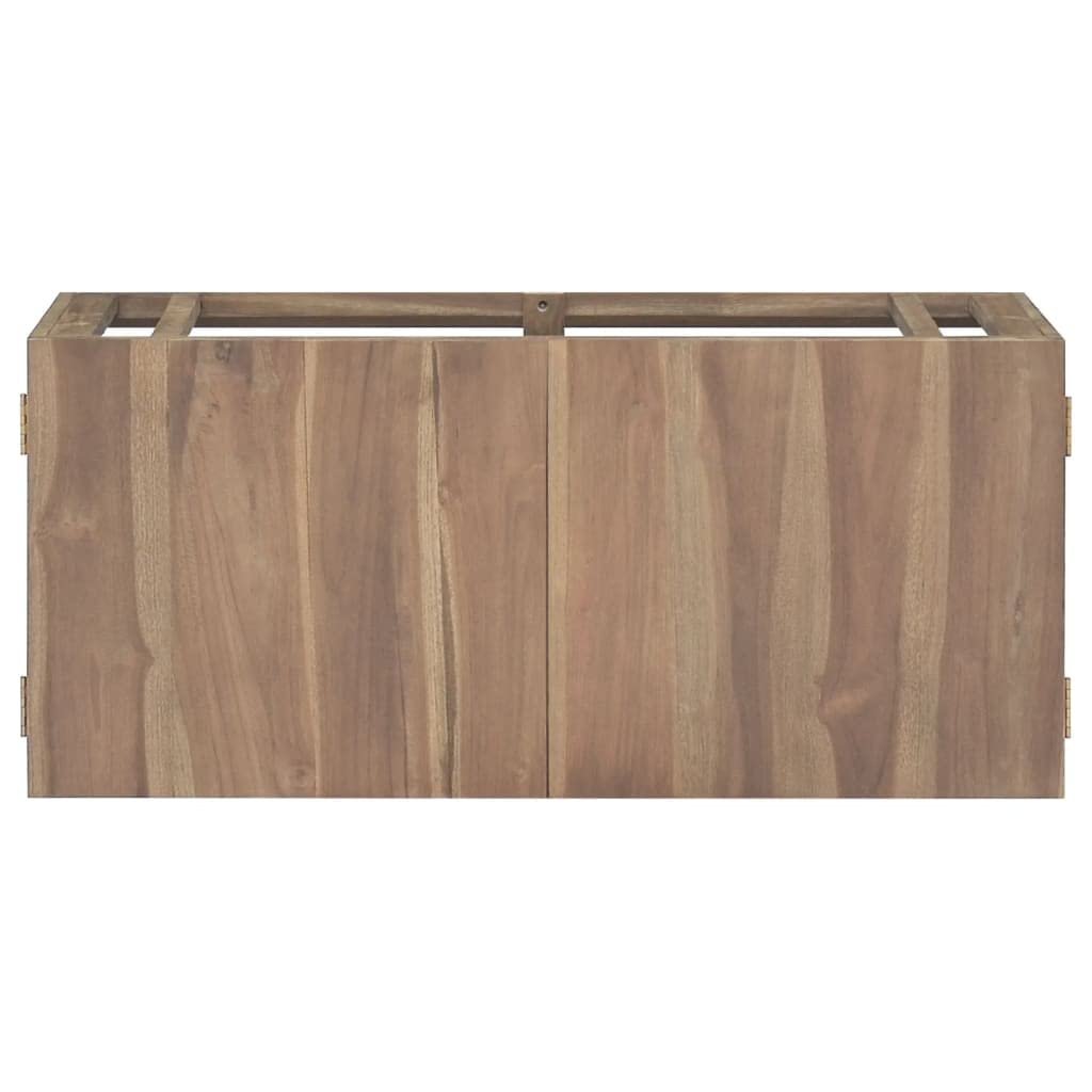 vidaXL Wall-Mounted Bathroom Cabinet 35.4&quot;x15.4&quot;x15.7&quot; Solid Wood Teak