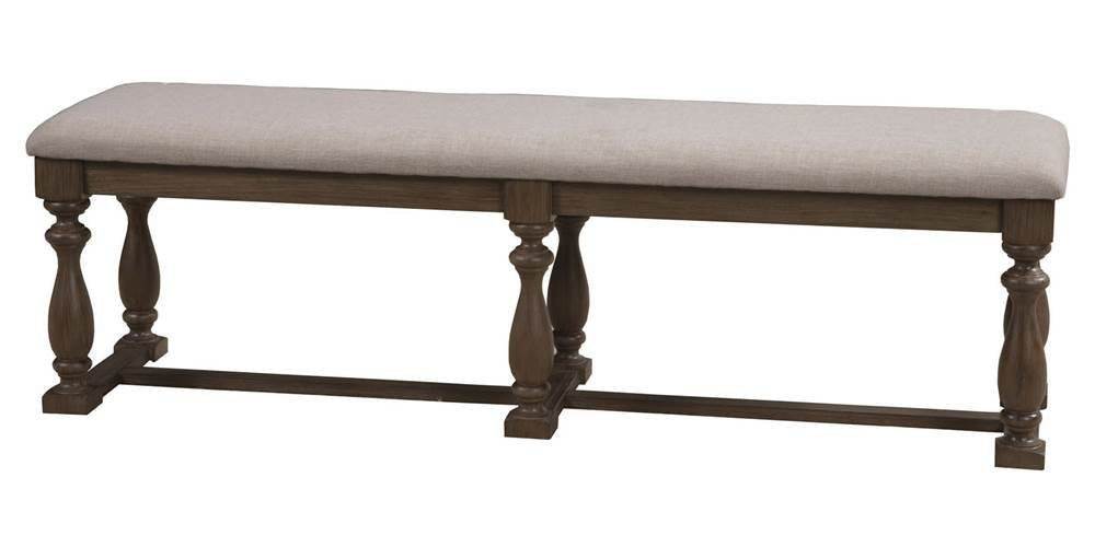 Alpine Furniture Dining Bench In Light Gray Walnut Finish