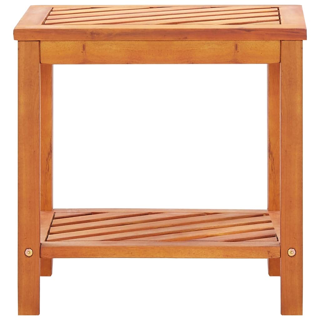 vidaXL Rectangular Side Table - Solid Acacia Wood with Natural Oil Finish, Classic Look - 17.7"x13"x17.7" Versatile Indoor and Outdoor Furniture - Brown