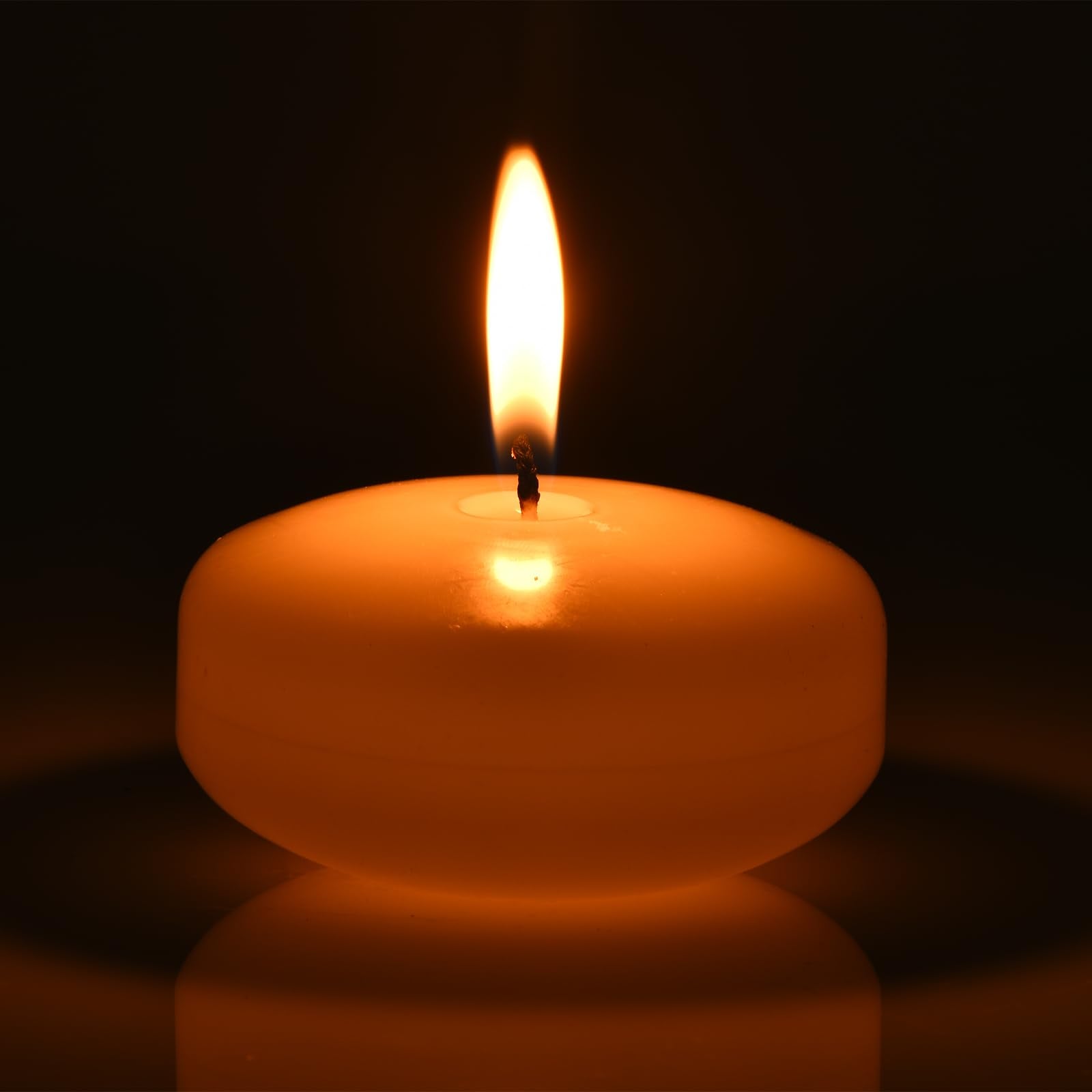 3 Inch Floating Candles, 24Pack White Unscented Dripless Wax Burning Candle, Long Burning 13-15Hours And Smokeless Candle For We
