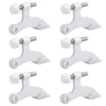 Homotek 6 Pack Hinge Pin White Door Stopper,Adjustable Deluxe Heavy Duty Door Stopper 2-1/2'X1-3/4   ,With White Rubber Bumper
