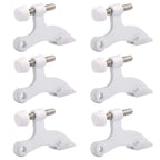 Homotek 6 Pack Hinge Pin White Door Stopper,Adjustable Deluxe Heavy Duty Door Stopper 2-1/2'X1-3/4   ,With White Rubber Bumper