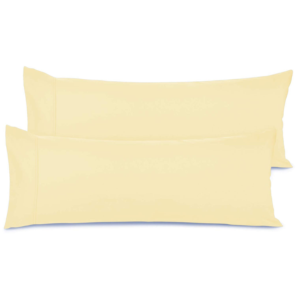 Nestl Body Pillow Cover - Soft Body Pillow Pillowcase - Lightweight Custard Yellow Pillowcase - Microfiber Body Pillow Case Cover - 20X54 Inches - Envelope Closure, Set Of 2