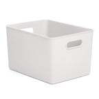 Superio Ribbed Collection - Decorative Plastic Open Home Storage Bins Organizer Baskets, X-Large Brown (1 Pack) Container Boxes
