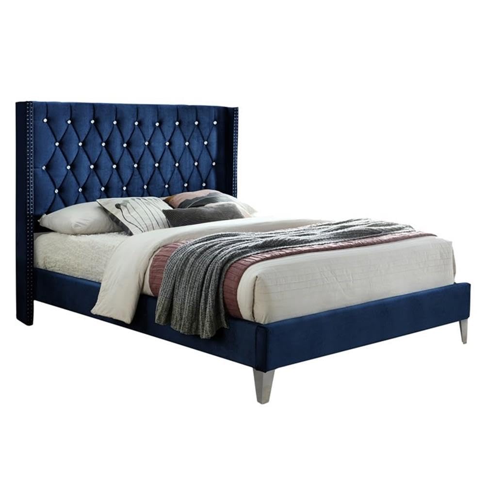 Better Home Products Alexa Velvet Upholstered Full Platform Bed - Thumbnail 5