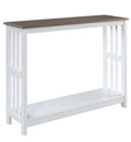 Convenience Concepts Mission Console Table with Shelf, Driftwood/White