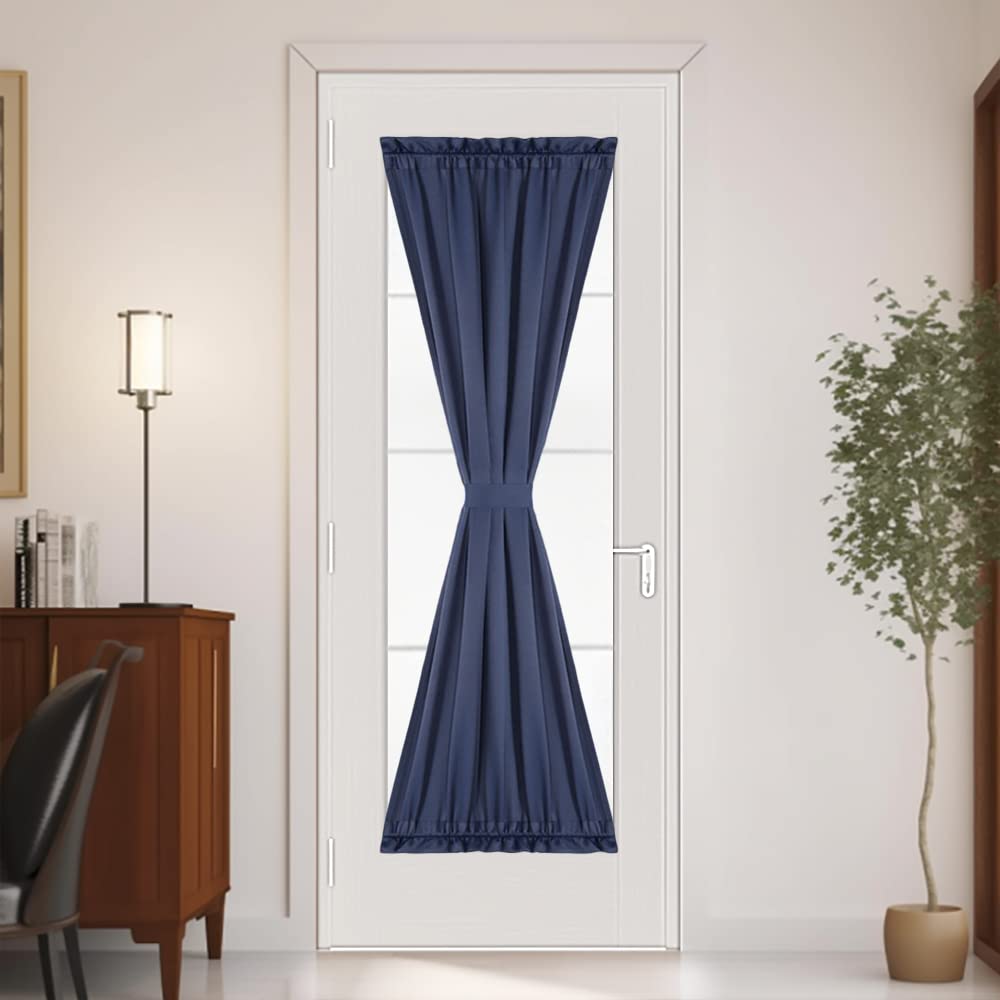 Panovous Sidelight Curtains For Front Door Rod Pocket Glass Kitchen Door Curtains Thermal For Door Window Side Panel Blackout Cu