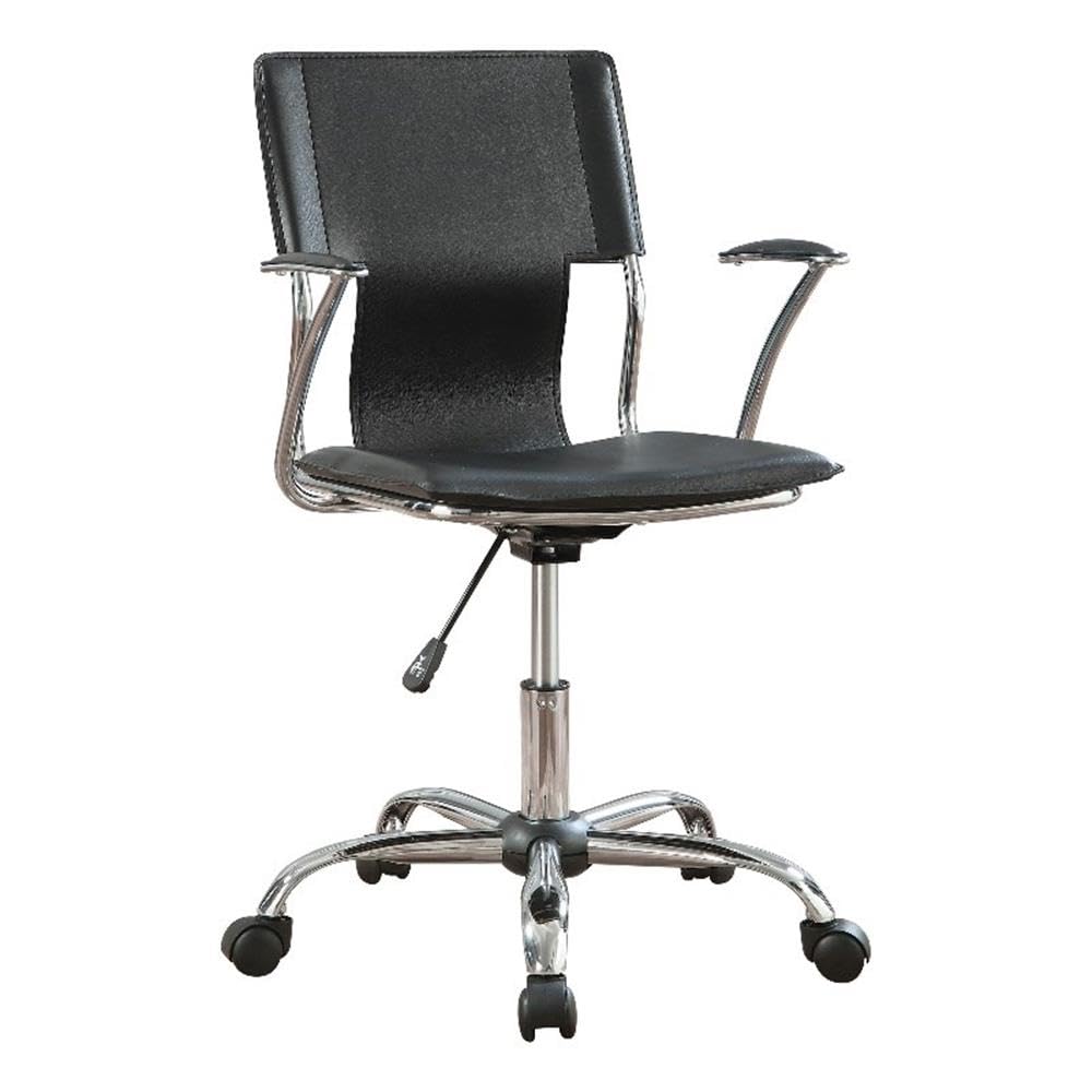 Coaster Contemporary Black Adjustable Height Office Chair Mid-Back 800207