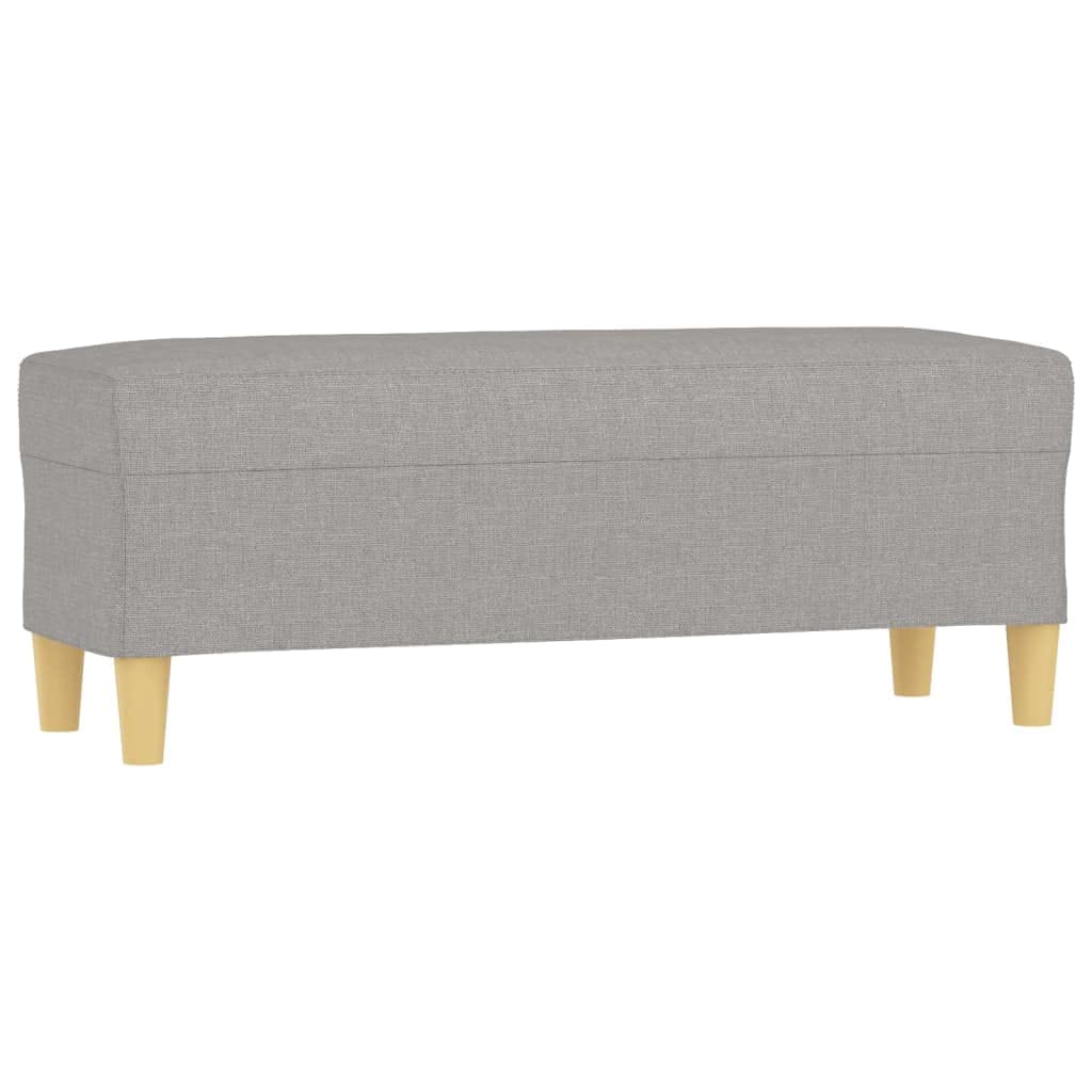 vidaXL Fabric Bench - Light Gray, 39.4&quot;x13.8&quot;x16.1&quot;, Plywood and Polyester Material - Comfortable Foam-Padded Multifunctional Seating Solution for Modern Home Decor