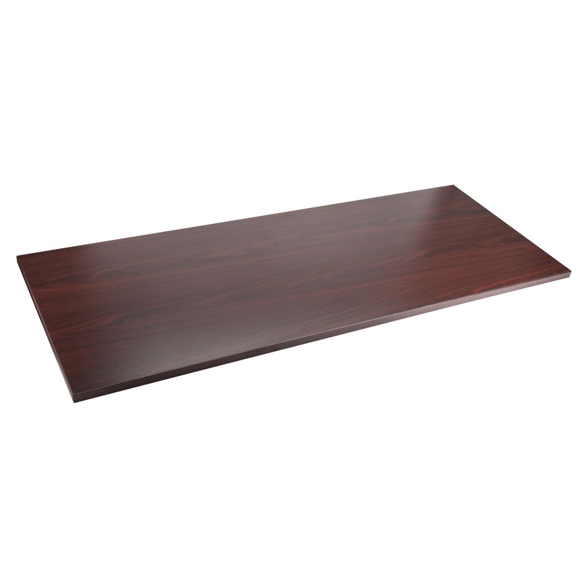 Lorell Quadro Sit/Stand Straight Edge Mahogany Tabletop