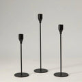 Pickood Solid Iron Taper Candle Holders Set of 3 - Modern Matte Black Candlesticks (9/11/13 Inch), Weighted & Rust-Proof Metal C