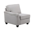 Lilola Home Leo Light Gray Linen 8Pc Modular L-Shape Sectional Sofa and Ottoman