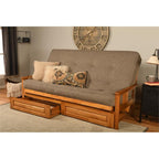 Kodiak Furniture Monterey Queen Butternut Wood Storage Futon-Stone Mattress