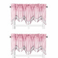 Solid Faux Silk Swag Waterfall Cascade Ascot Window Curtain Valance W/Tassels Trim 55' X18' Wave (2, Pink)