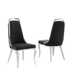 Best Quality Furniture SC310-317 Dining Chairs, Black/Silver