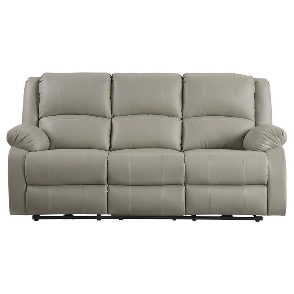 Acme Zuriel Faux Leather Upholstered Power Motion Reclining Sofa in Beige