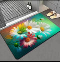 Aezra Floral AntiSlip Bathroom Mat | Soft Absorbent Shower Door Mat | Waterproof NonSlip Floor Mat for Bathroom, Kitchen & Ent