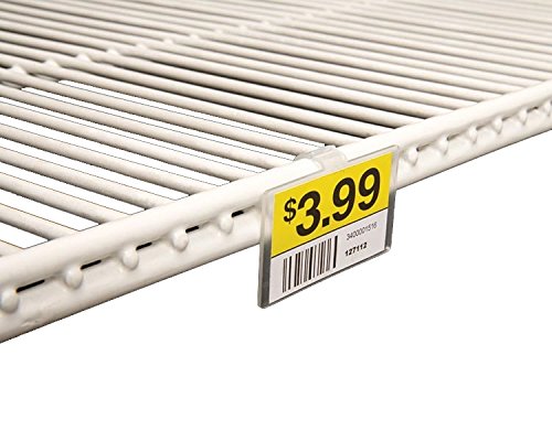 2.25' L X 1.25' H Plastic Cooler/Refrigerator Upc Label Holder Clip Organizer For Double Wire Fridge Shelf - 50 Pack