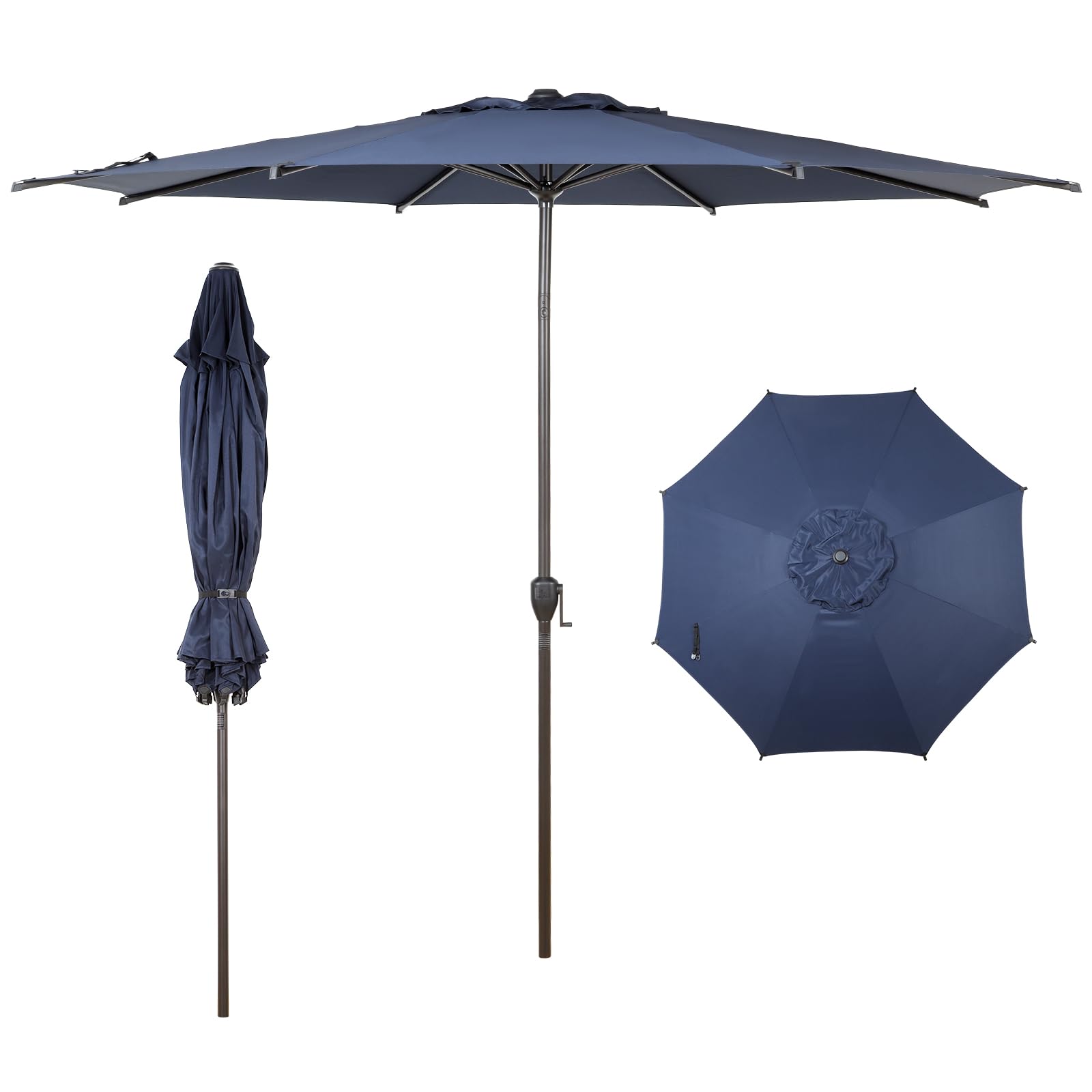 Abba Patio 11Ft Lyon Outdoor Patio Umbrella Outdoor Table Umbrella With Push Button Tilt And Crank Market Umbrella 8 Sturdy Ribs