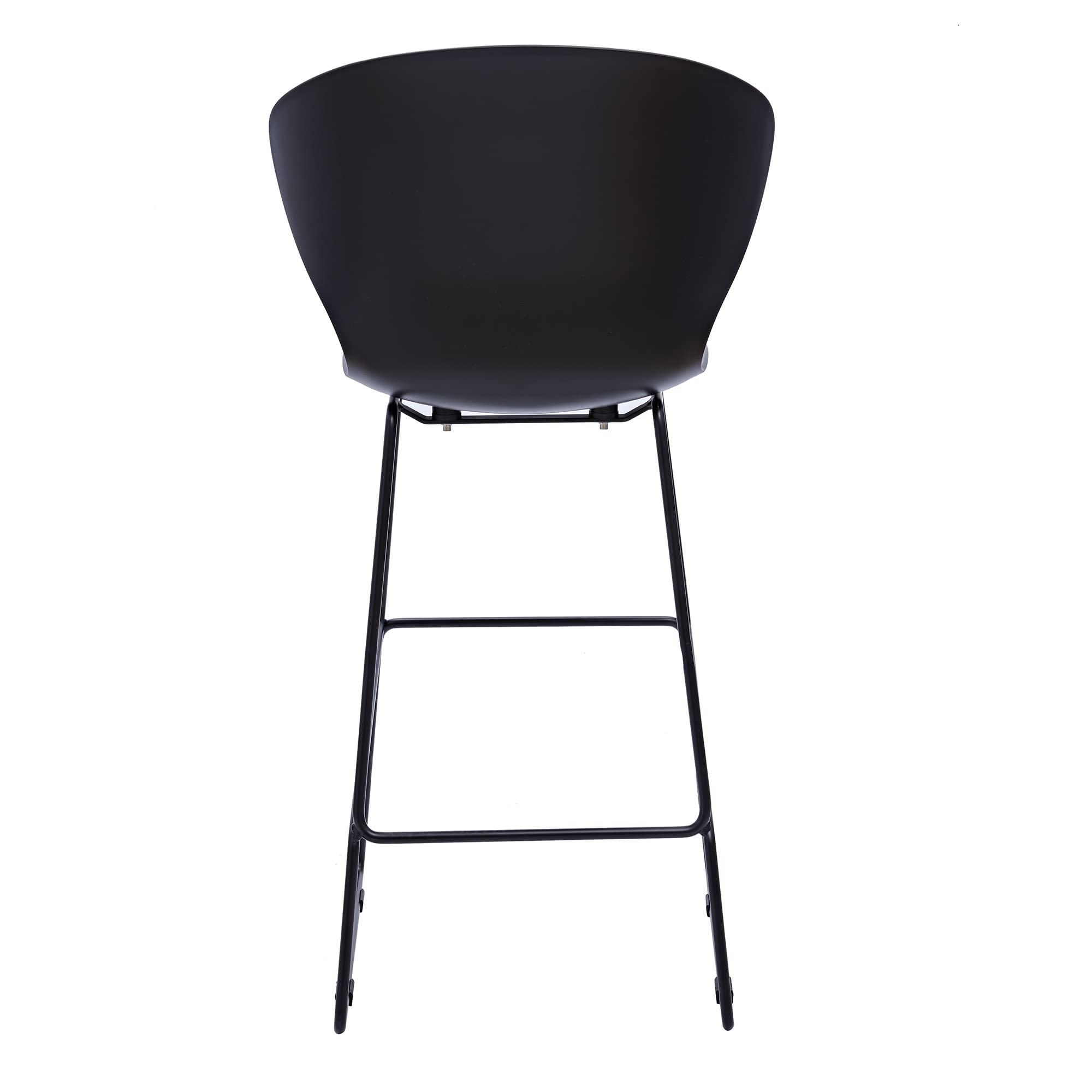 Neos Modern Furniture Midcentury Polypropylene Counter Stool with Metal Legs, 26&quot; Seat Height, Set of 2