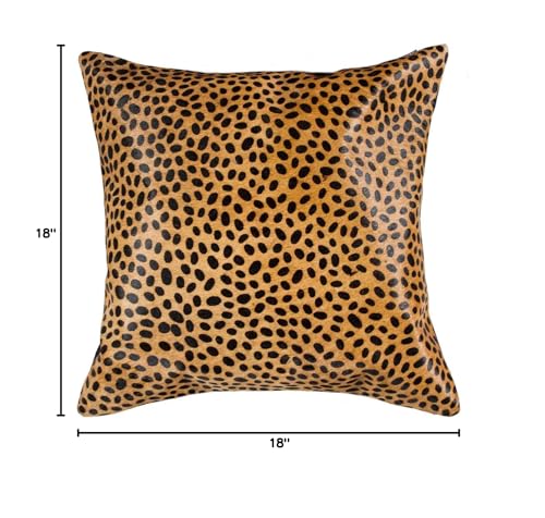 HomeRoots Decor 18-inch x 18-inch x 5-inch Sensational Cheetah Torino Kobe Cowhide - Pillow