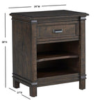 American Woodcrafters Farmwood 1-Drawer Rustic Brown Wood Nightstand