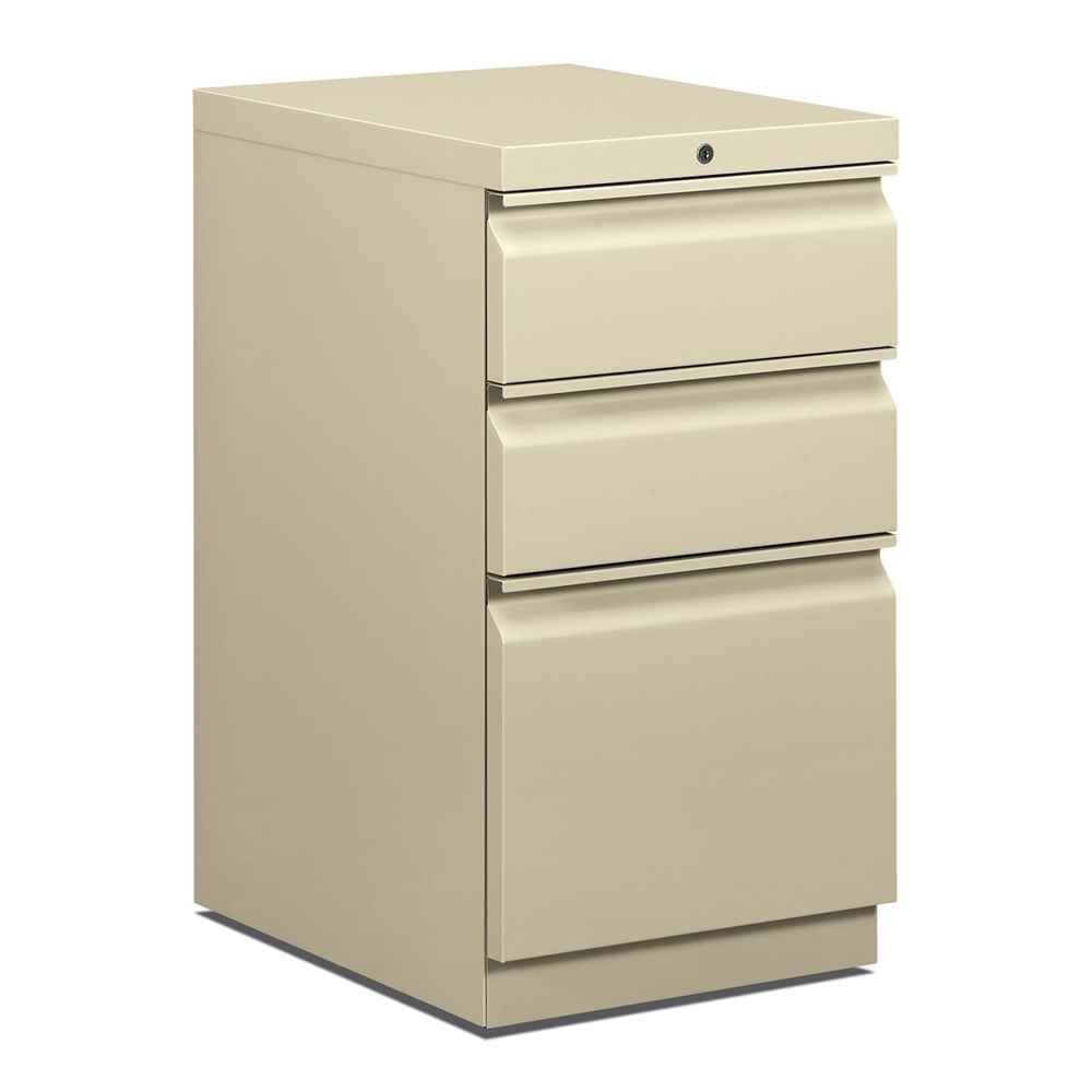 Hon 33720Rl Efficiencies Mobile Pedestal File With One File/Two Box Drawers, 19-7/8D, Putty