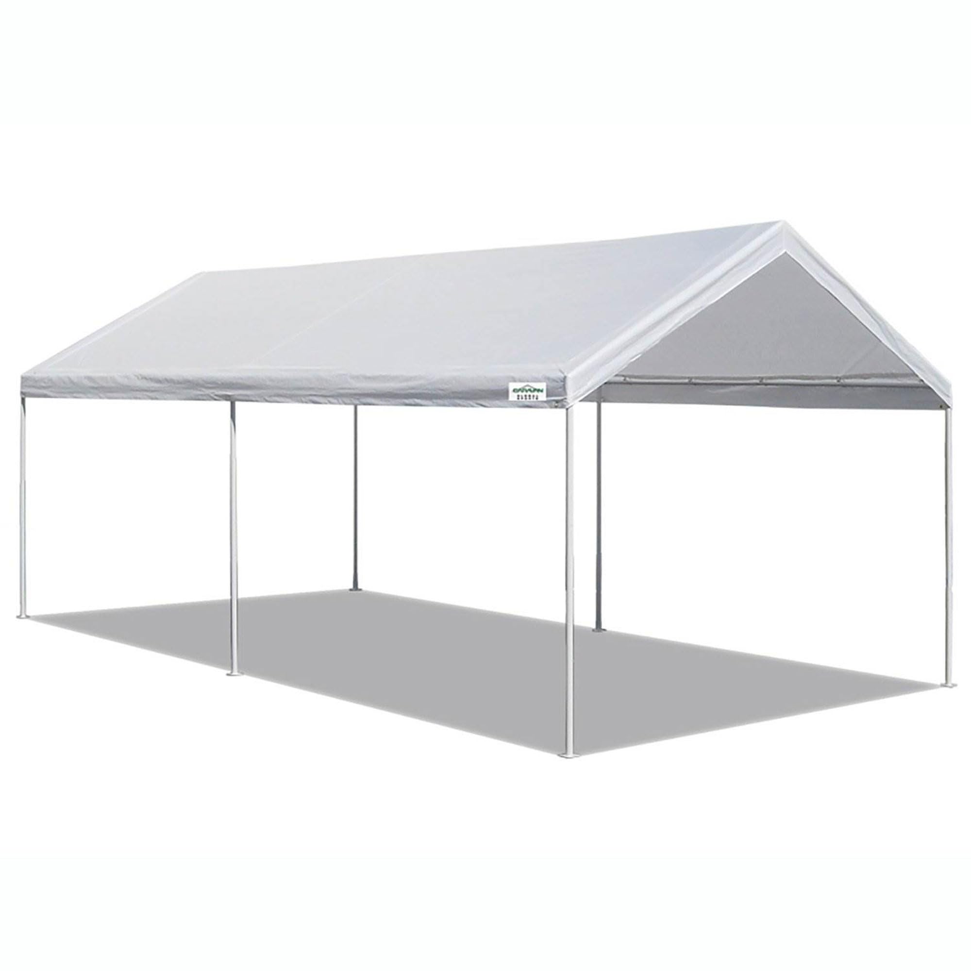 Caravan Canopy Powder Coated Heavy Duty Steel Frame Pop Up Carport With 6 Steel Stakes For Outdoor Activities And Events, White