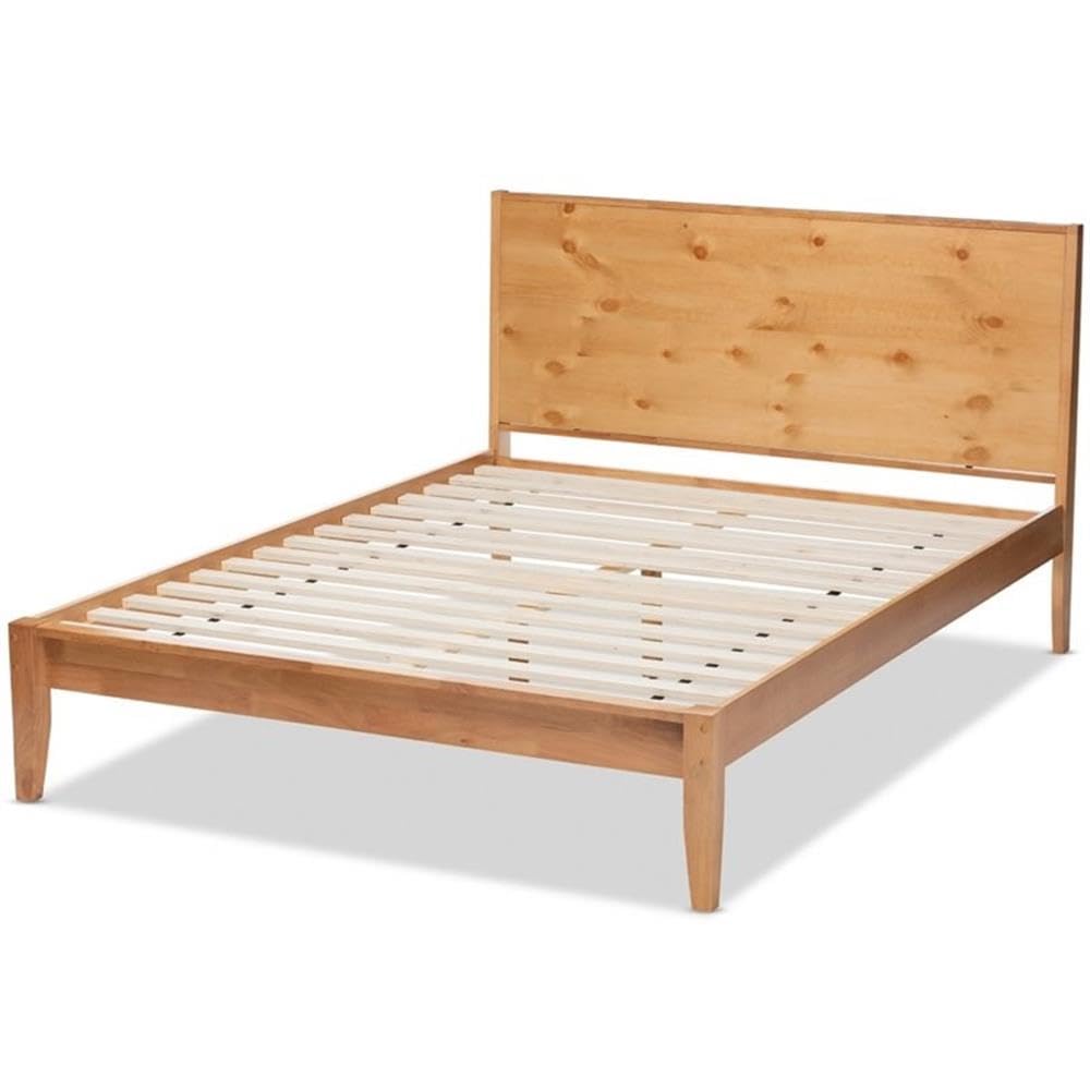 Baxton Studio Marana Modern and Rustic Natural Oak and Pine Finished Wood King Size Platform Bed