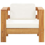 vidaXL Solid Wood Acacia Patio Lounge Set 4 Piece with Cushions Garden Outdoor Lawn Yard Terrace Balcony Wooden Sofa Furniture Cream
