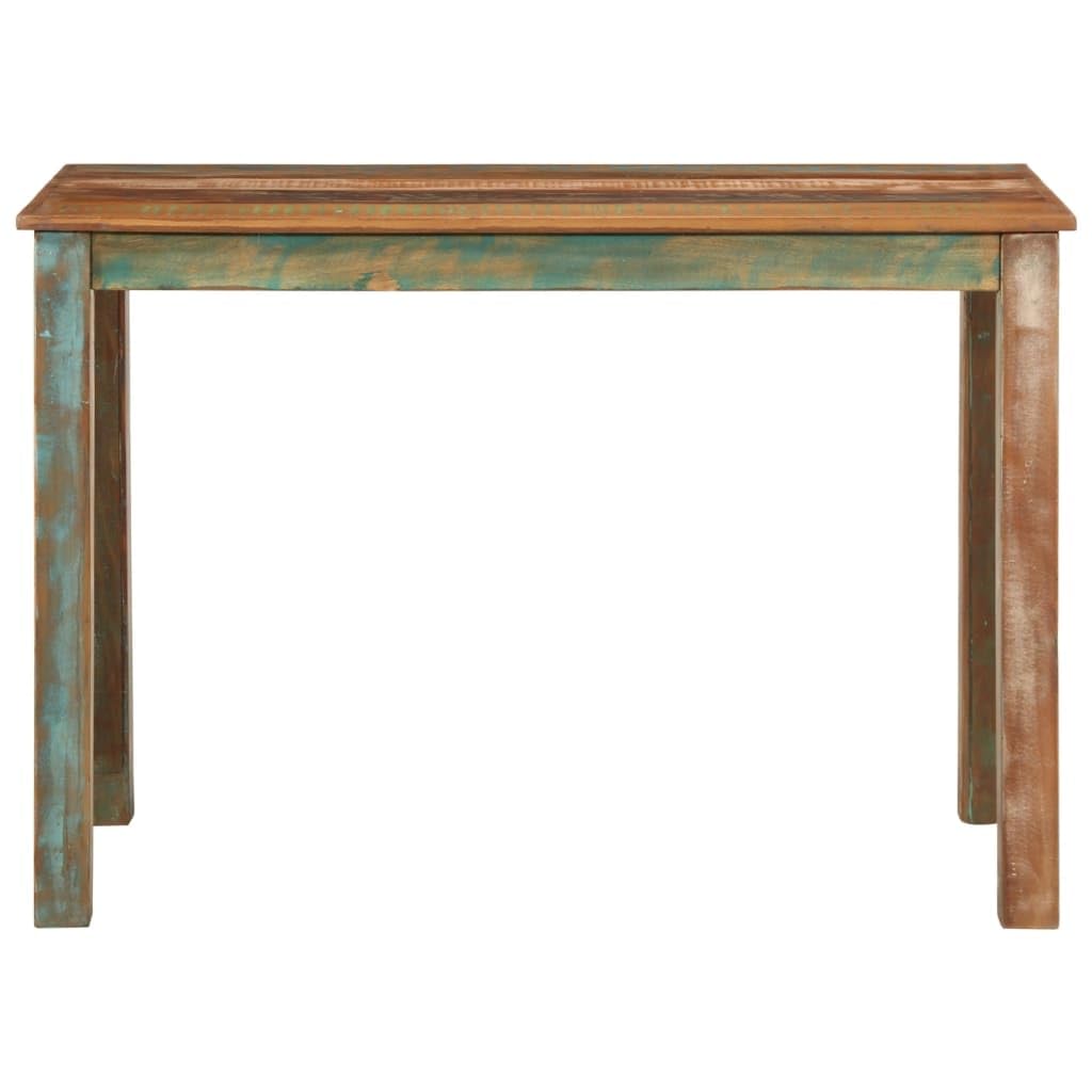 vidaXL Dining Table - Solid Wood Reclaimed, Multicolour Finish, Vintage Rectangular Design, 43.3"x21.7"x29.9" for Home, Kitchen, Meal Area