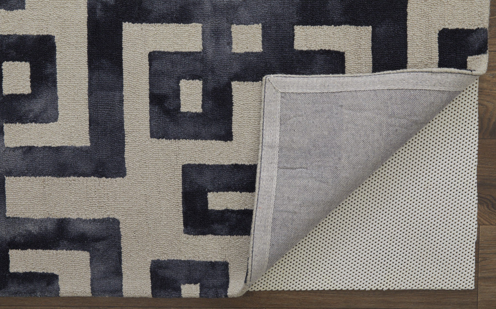 HomeRoots 515013 10 x 14 ft. Ivory & Black Wool Hand Tufted Handmade Rectangle Area Rug
